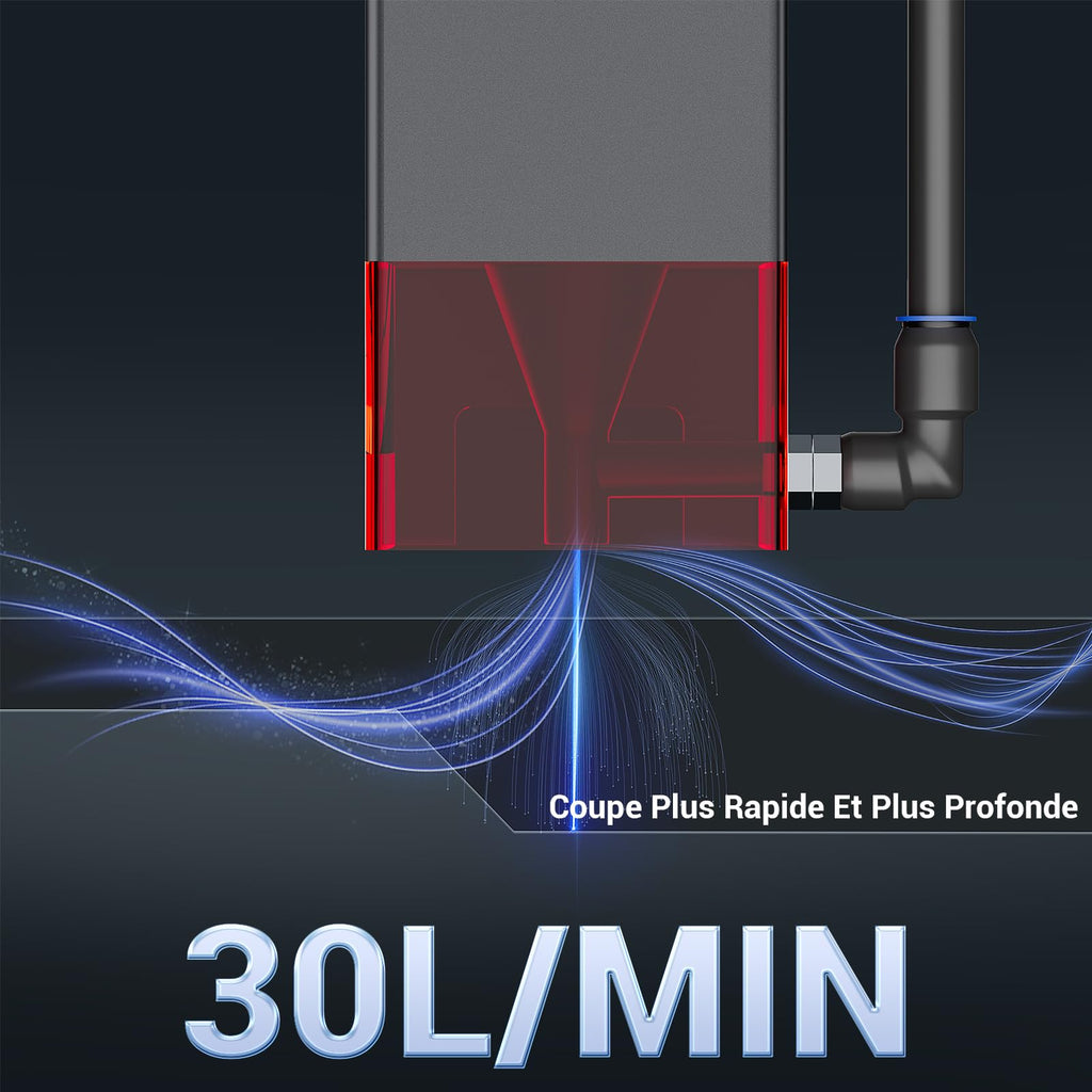Mecpow X3 Pro Laser Graviermaschine mit Luftunterstützung, 10W Graviermaschine Laser Cutter für Holz und Metall, 60W CNC Fräsmaschine mit Not-Aus, Flammen- und Gyro-Erkennung, 410 x 400mm Fläche