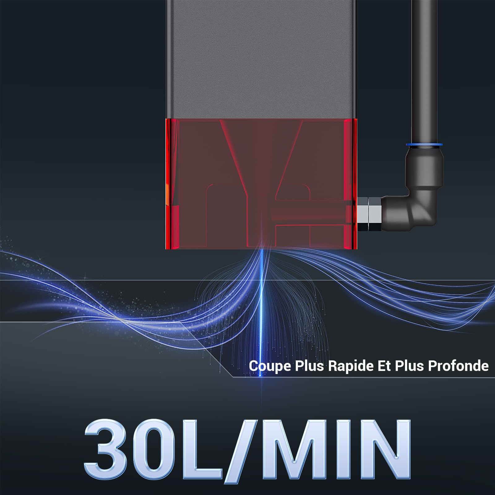 Mecpow X3 Pro Laser Graviermaschine mit Luftunterstützung, 10W Graviermaschine Laser Cutter für Holz und Metall, 60W CNC Fräsmaschine mit Not-Aus, Flammen- und Gyro-Erkennung, 410 x 400mm Fläche