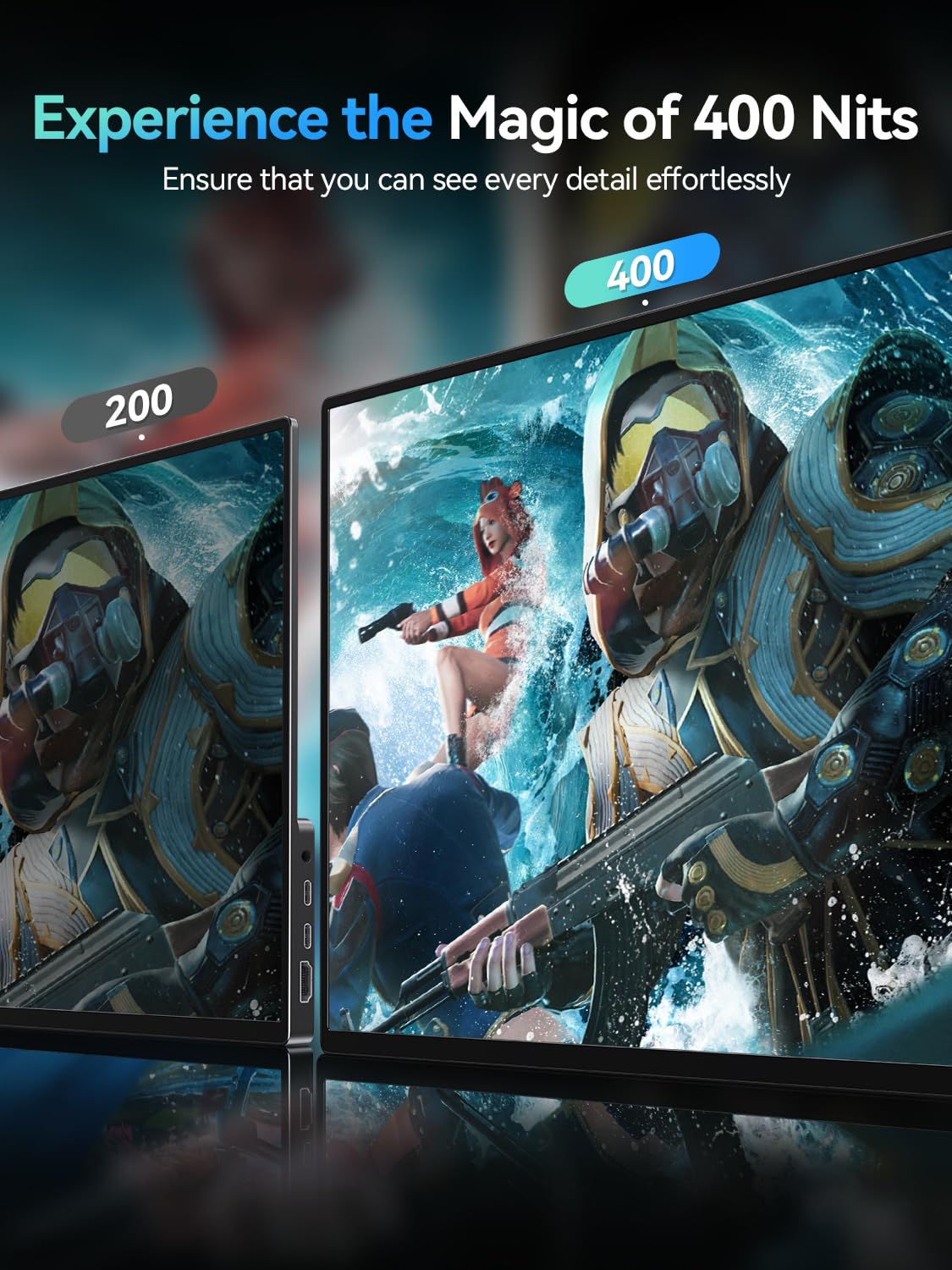 UPERFECT Portable Monitor Touchscreen 21.5 Zoll 120Hz Tragbarer Monitor Touchscreen 1300:1 1080P Bildschirm Integrierter Halterung HDMI USB C für PC Laptop Spielkonsole, Metallgehäuse VESA-Kompatibel