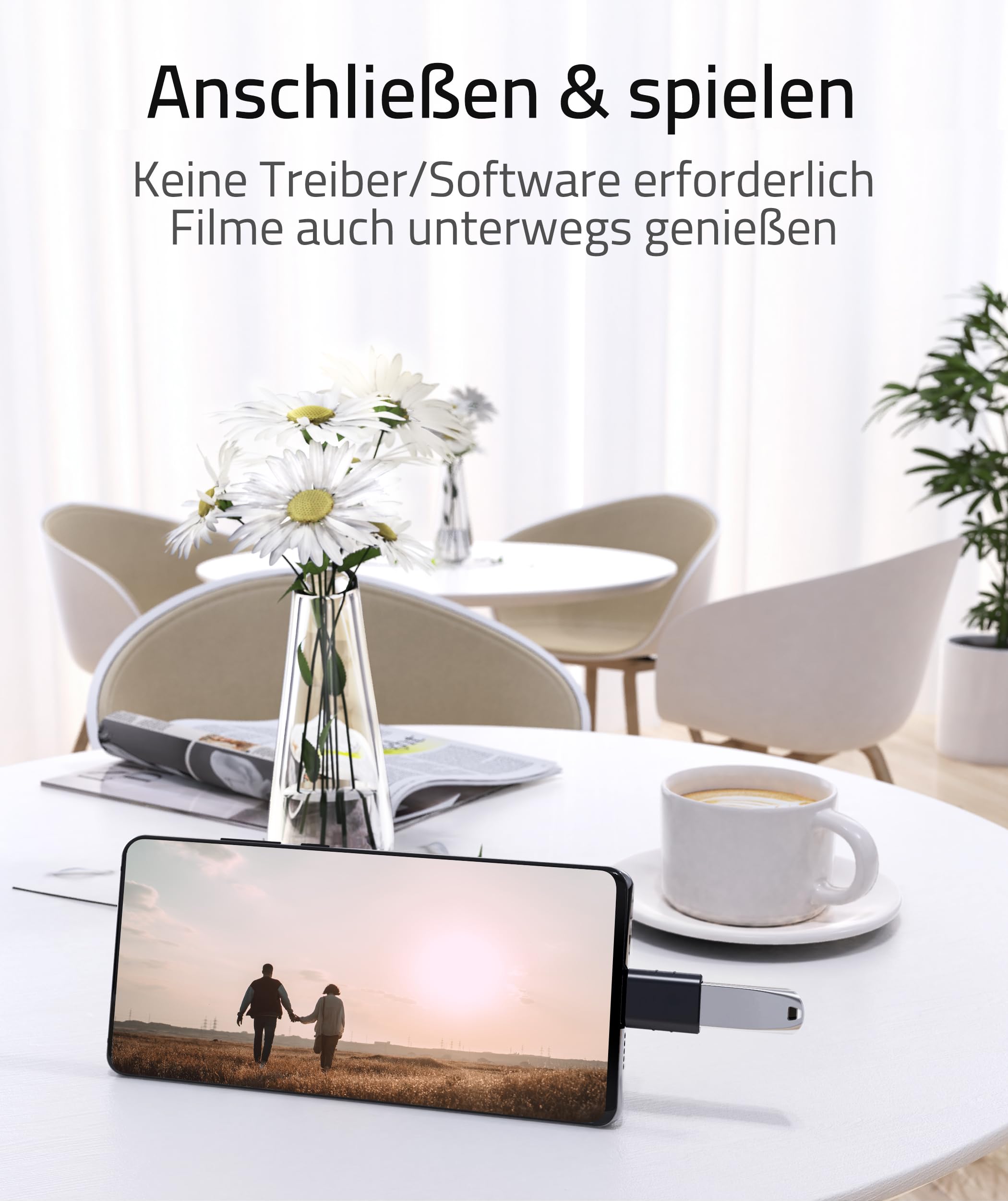 Syntech USB-C-auf-USB-Adapter, 2 USB-C-Stecker-auf-USB-3-Buchsen-Adapter, kompatibel mit iPhone 16 Pro Max iMac iPad Pro 2021, MacBook Air Pro 2020 und Anderen Typ-C-/Thunderbolt-3-Geräten, Blau