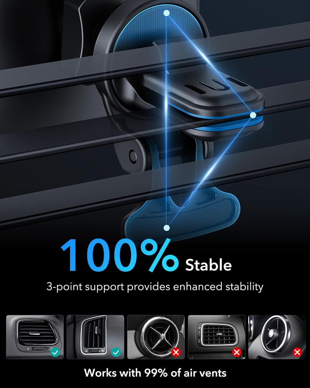 ESR 15W für Magsafe Autohalterung mit Ladefunktion, Handyhalterung Auto Ladegerät,Magnet Kabellose Handyhalterung Auto mit Ladefunktion für iPhone 16/15/14/13/12 Series,Galaxy S25 Series,Schnellladung