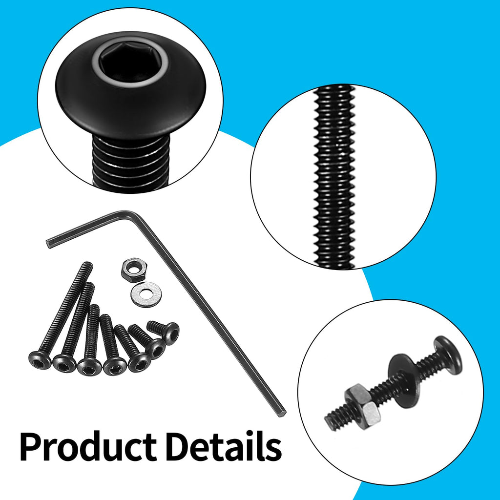 410 Stück M2 Senkkopf-Innensechskantschrauben, 10,9-Kohlenstoffstahl Vollgewinde-Maschinenschrauben, Muttern und Unterlegscheiben Sortiment mit Inbusschlüsseln