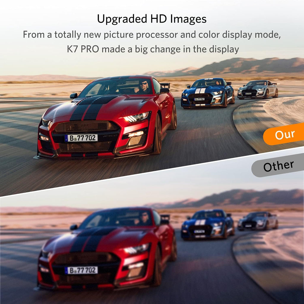 Digital Kabellos Rückfahrkamera Set K7PRO unterstützt 2 Kameras, Funk Rückfahrkameras mit Stabilem Signal, 5" HD Monitor, Drahtlose Rückfahrkamera mit IP68 Wasserdichter Kamera, Nachtsicht