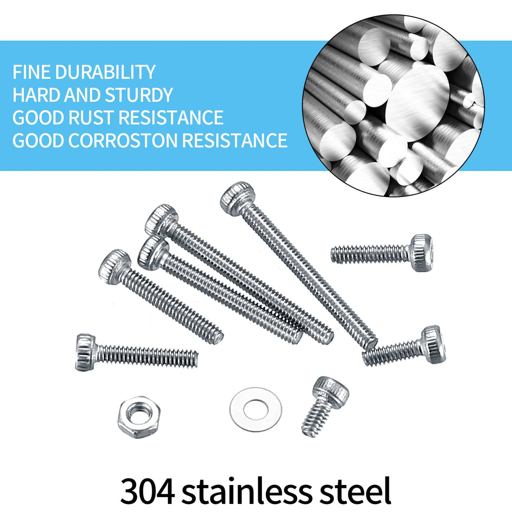 410 Stück M2 Senkkopf-Innensechskantschrauben, 10,9-Kohlenstoffstahl Vollgewinde-Maschinenschrauben, Muttern und Unterlegscheiben Sortiment mit Inbusschlüsseln