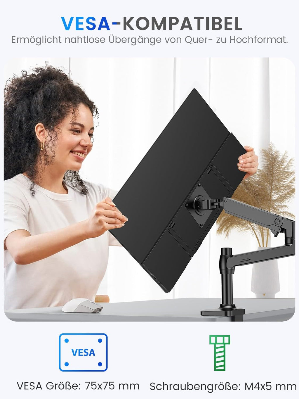UPERFECT Portable Monitor Touchscreen 21.5 Zoll 120Hz Tragbarer Monitor Touchscreen 1300:1 1080P Bildschirm Integrierter Halterung HDMI USB C für PC Laptop Spielkonsole, Metallgehäuse VESA-Kompatibel