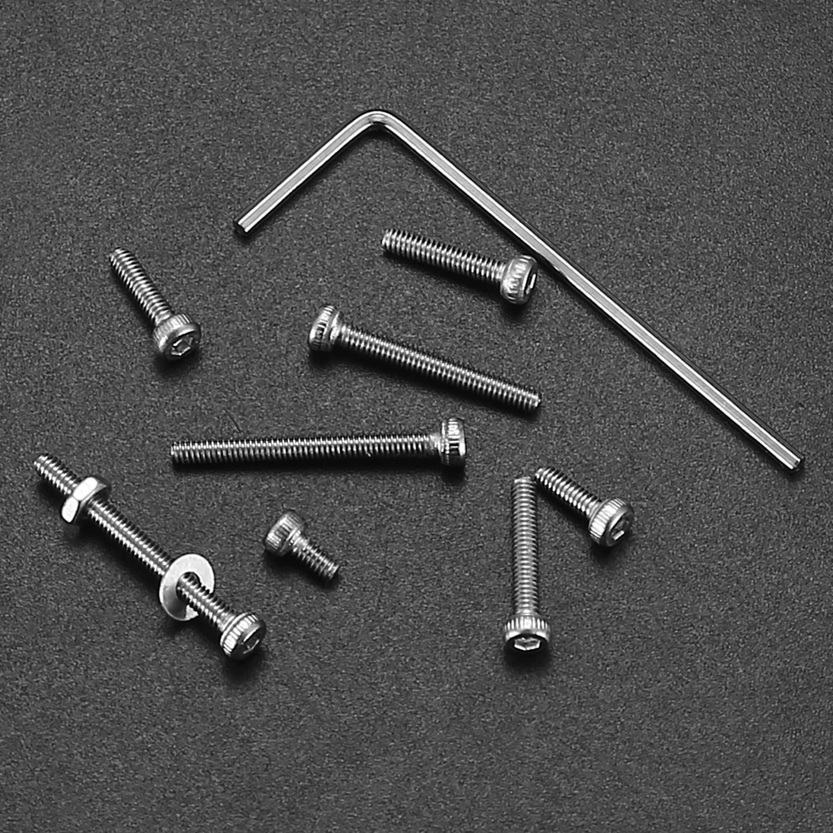 410 Stück M2 Senkkopf-Innensechskantschrauben, 10,9-Kohlenstoffstahl Vollgewinde-Maschinenschrauben, Muttern und Unterlegscheiben Sortiment mit Inbusschlüsseln