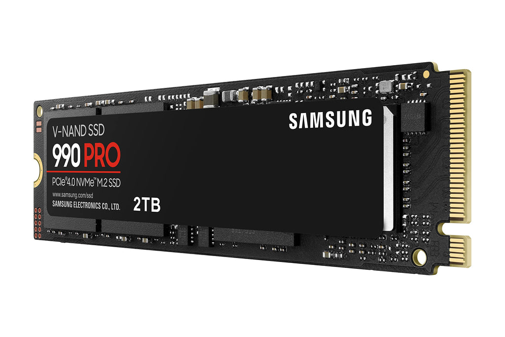 Samsung 990 PRO NVMe M.2 SSD, 2 TB, PCIe 4.0, 7.450 MB/s Lesen, 6.900 MB/s Schreiben, Interne SSD, Interne SSD für Gaming und Videobearbeitung, Schwarz, MZ-V9P2T0BW