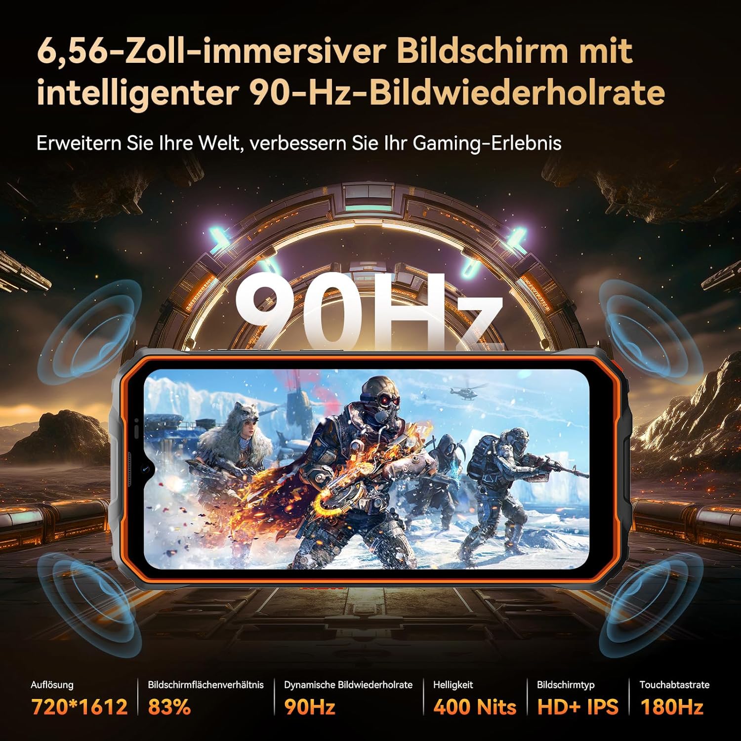 OSCAL Marine 2 Outdoor Handy Ohne Vertrag 2025, 11000mAh 12GB+64GB/2TB, Android 15 Outdoor Smartphone, 6.56" HD+ 90Hz, 16MP+8MP AI Kamera Baustellenhandy, IP69K Wasserdicht, Dual SIM 4G/NFC/OTG/GPS