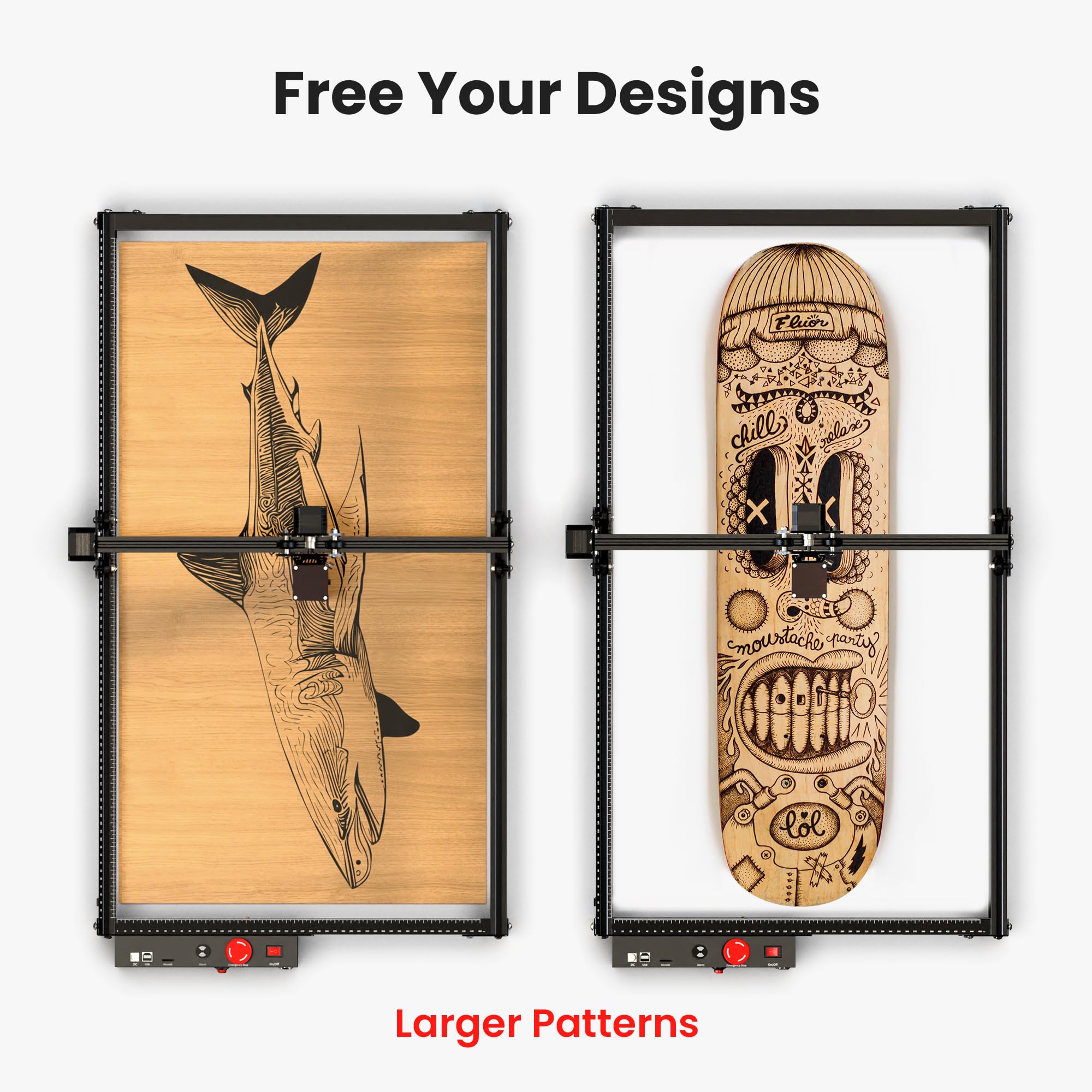 Mecpow X3 Pro Laser Graviermaschine mit Luftunterstützung, 10W Graviermaschine Laser Cutter für Holz und Metall, 60W CNC Fräsmaschine mit Not-Aus, Flammen- und Gyro-Erkennung, 410 x 400mm Fläche