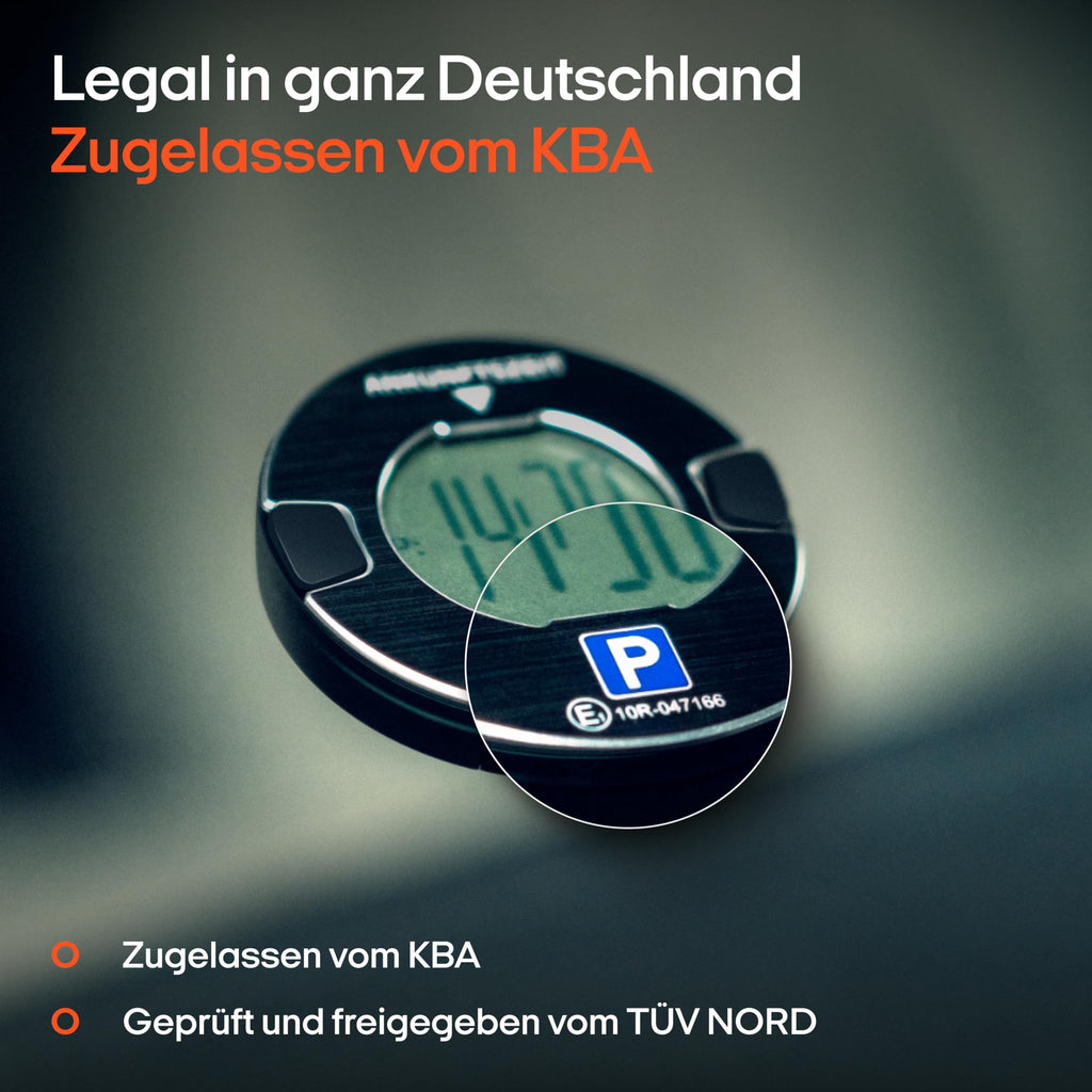 OOONO P-DISC NO1 - Elektronische Parkscheibe mit Zulassung fürs Auto - Automatische Digitale Parkscheibe Elektrisch mit Zulassung vom KBA nach StVO - Elektrische Parkuhr Auto zugelassen