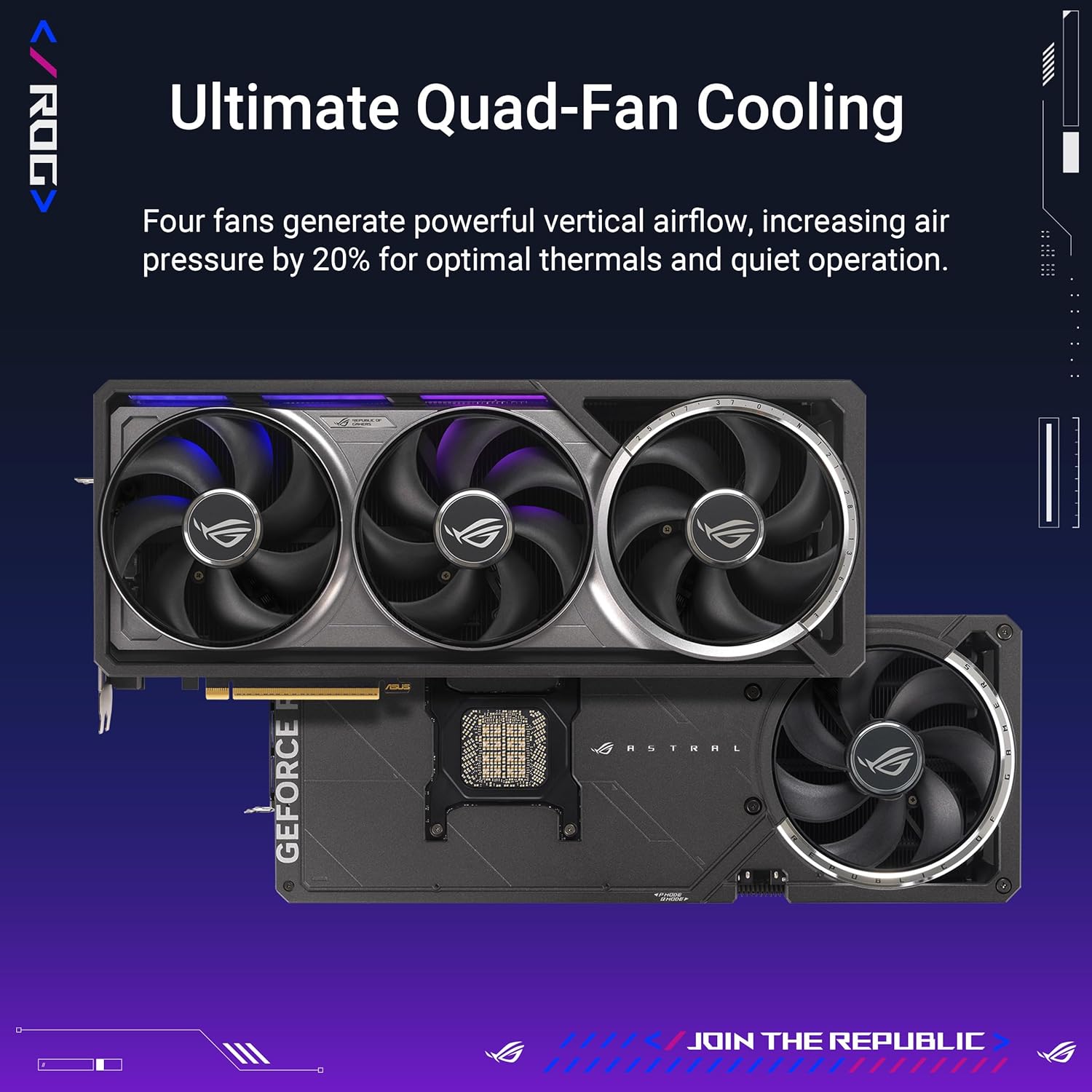 ASUS ROG Astral GeForce RTX 5090 32GB GDDR7 OC Edition Gaming Grafikkarte (Nvidia GeForce RTX5090, Vier Lüfter, 3.8-Slot-Design, PCIe 5.0, 2X HDMI 2.1b, 3X DisplayPort 2.1a)