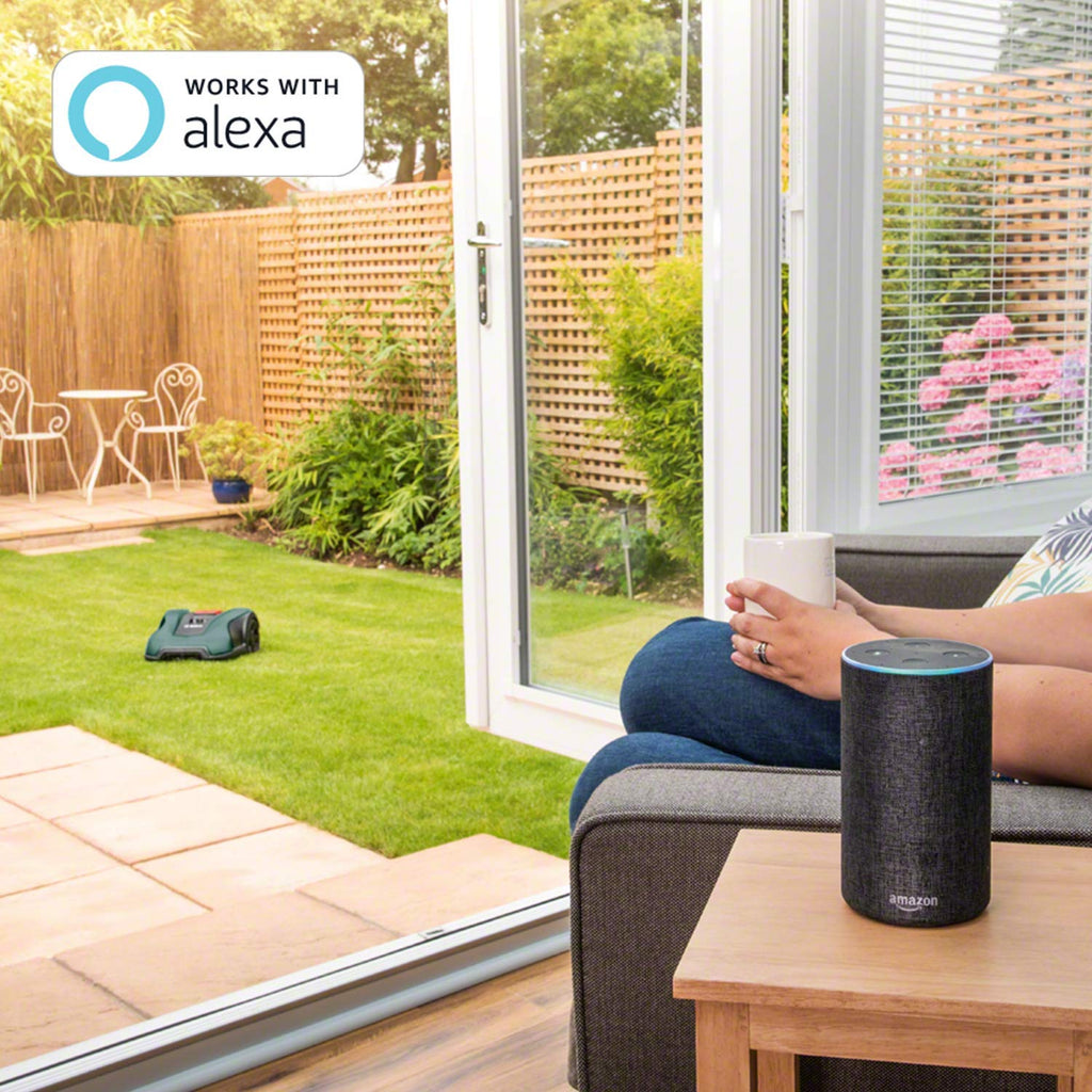 Bosch Home and Garden Indego XS 300 Robot Lawnmower (with Integrated 18 V Battery, Charging Station Included, Cutting Width 19 cm, for Lawns up to 300 m², in Box) Black, Green