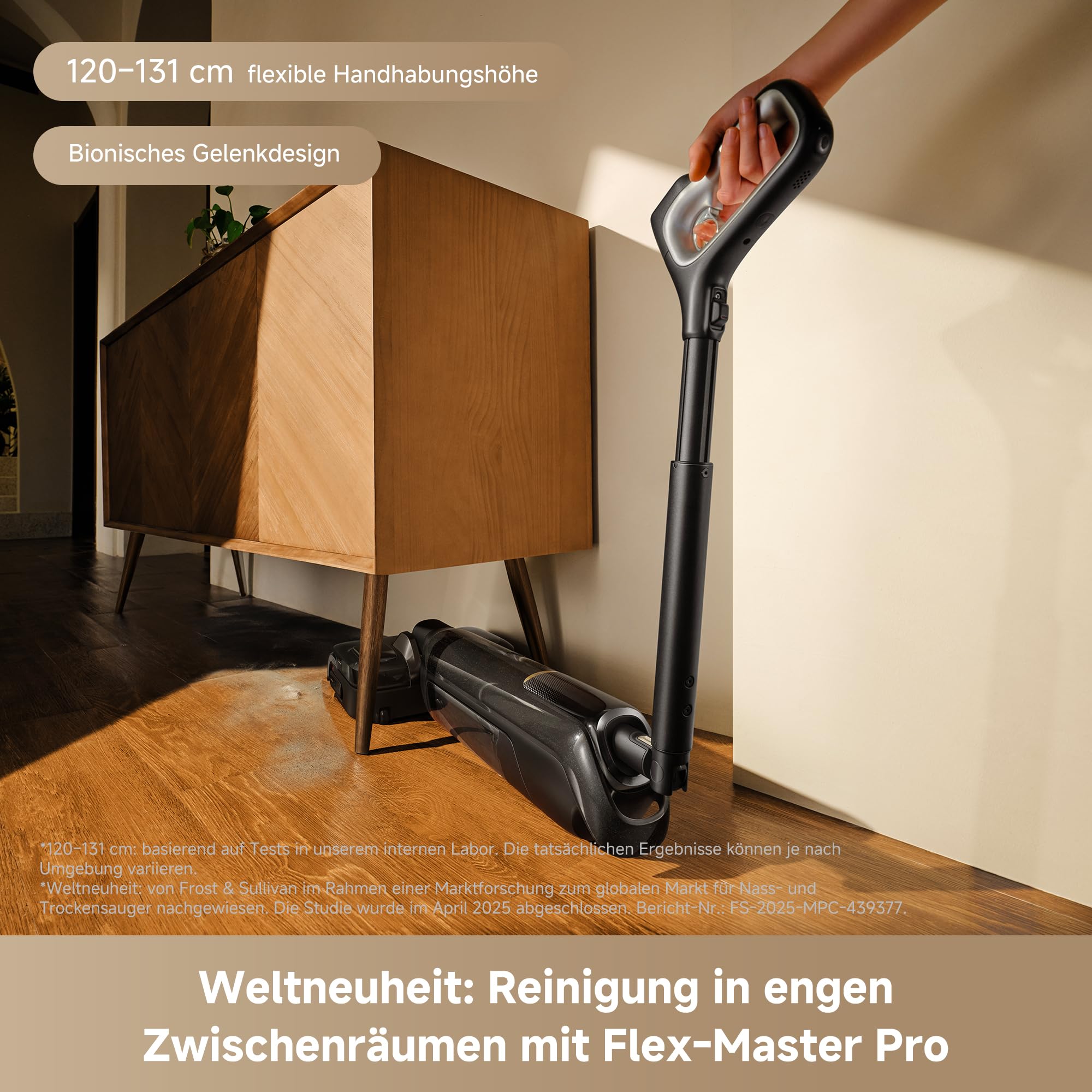 Mova X4 Pro Nass-Trocken-Sauger 20.000 Pa, Heißwasser-Wischfunktion, Tangle-Free, Selbstreinigung bei 100 °C, Push-In-Basisstation, LED-Bürstenkopf, Doppelkante, intelligente Saugkraftregelung