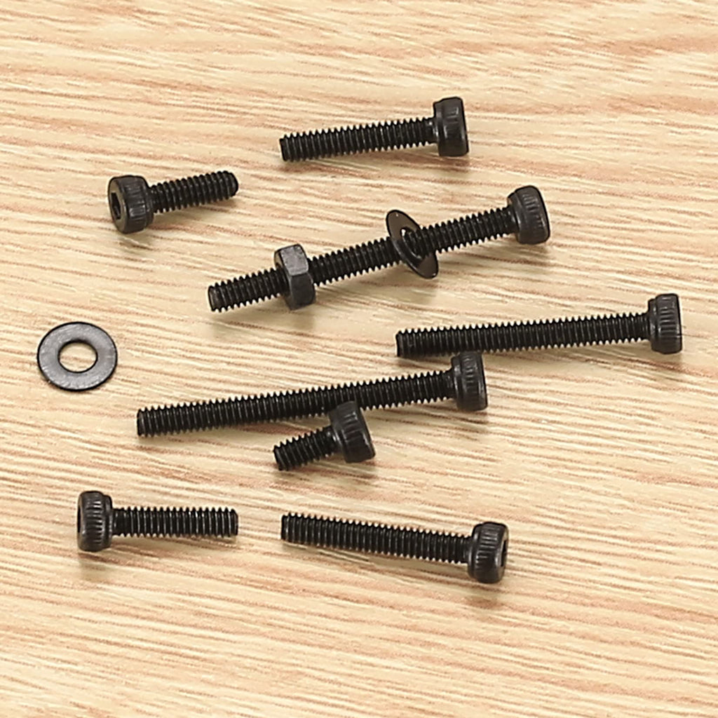 410 Stück M2 Senkkopf-Innensechskantschrauben, 10,9-Kohlenstoffstahl Vollgewinde-Maschinenschrauben, Muttern und Unterlegscheiben Sortiment mit Inbusschlüsseln