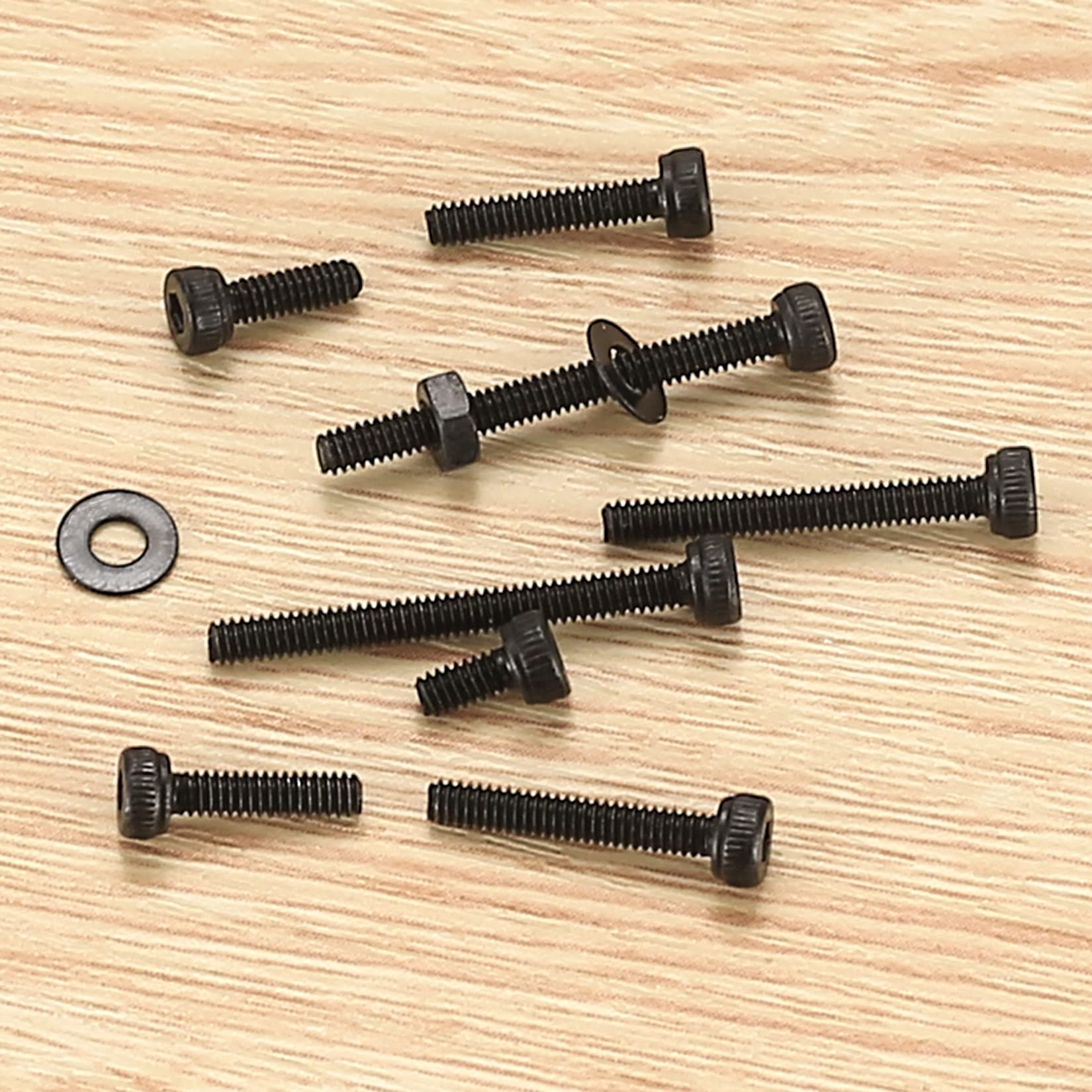 410 Stück M2 Senkkopf-Innensechskantschrauben, 10,9-Kohlenstoffstahl Vollgewinde-Maschinenschrauben, Muttern und Unterlegscheiben Sortiment mit Inbusschlüsseln