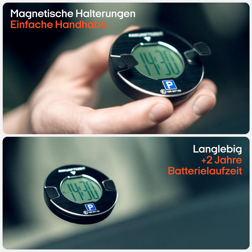 OOONO P-DISC NO1 - Elektronische Parkscheibe mit Zulassung fürs Auto - Automatische Digitale Parkscheibe Elektrisch mit Zulassung vom KBA nach StVO - Elektrische Parkuhr Auto zugelassen