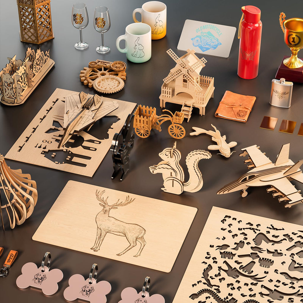 Mecpow X3 Pro Laser Graviermaschine mit Luftunterstützung, 10W Graviermaschine Laser Cutter für Holz und Metall, 60W CNC Fräsmaschine mit Not-Aus, Flammen- und Gyro-Erkennung, 410 x 400mm Fläche