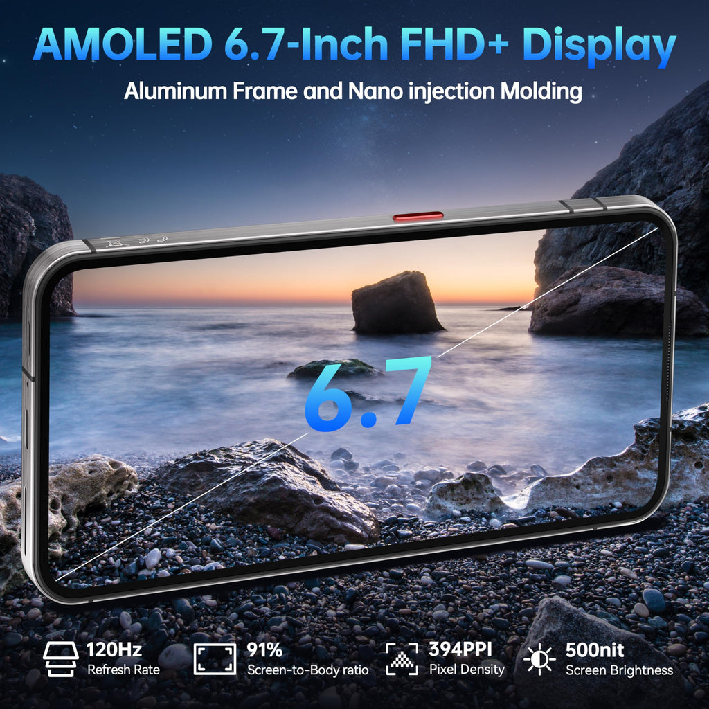 OUKITEL WP200 Pro 5G Outdoor Handy - Android 15 72GB+1TB Smartphone mit SmartWatch, 6,7” AMOLED FHD+ 120 Hz Wasserdicht Ohne Vertrag 8580mAh/45W, 108MP Kamera, 5G Dual SIM/NFC/WiFi 6 - Grün