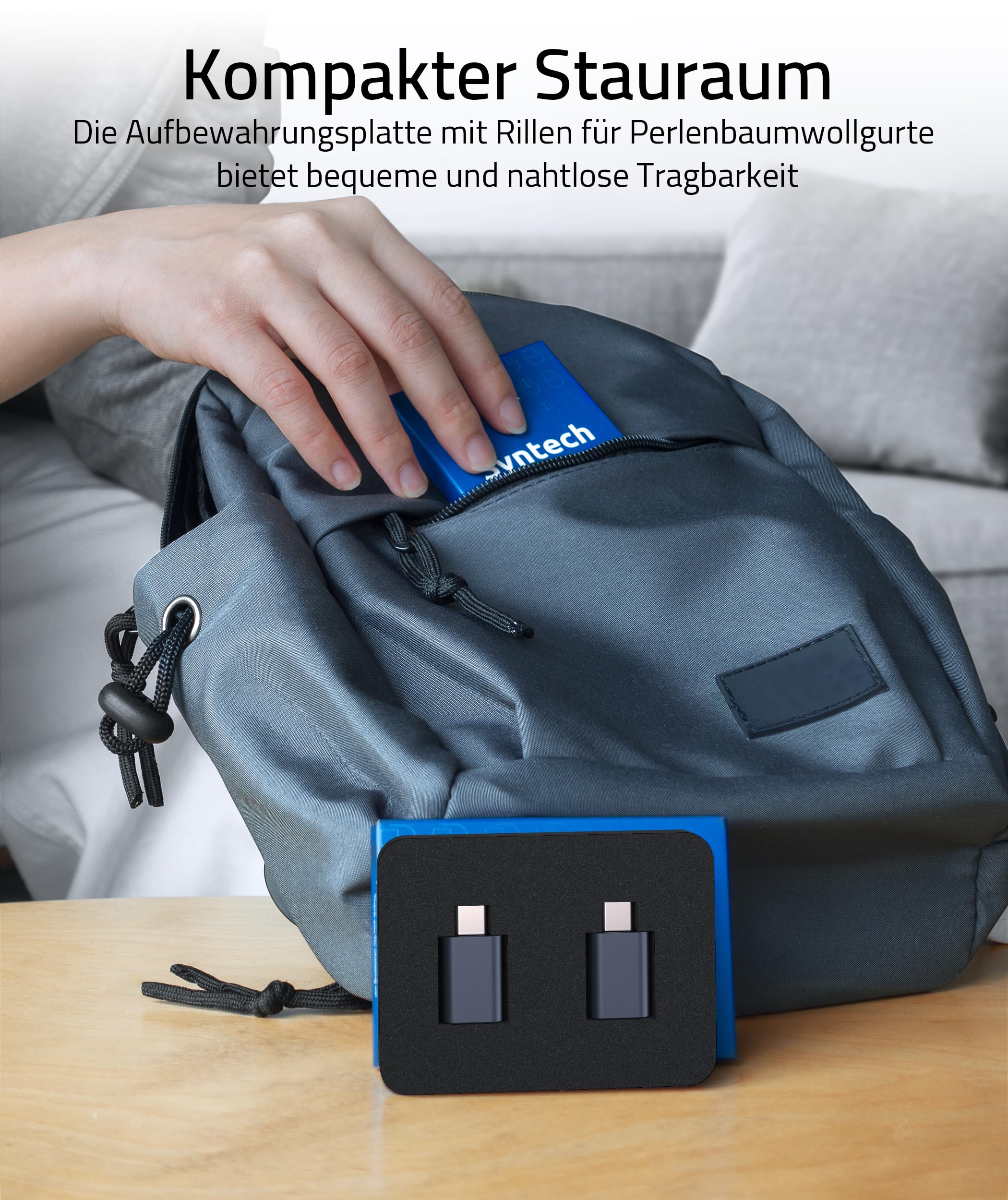 Syntech USB-C-auf-USB-Adapter, 2 USB-C-Stecker-auf-USB-3-Buchsen-Adapter, kompatibel mit iPhone 16 Pro Max iMac iPad Pro 2021, MacBook Air Pro 2020 und Anderen Typ-C-/Thunderbolt-3-Geräten, Blau