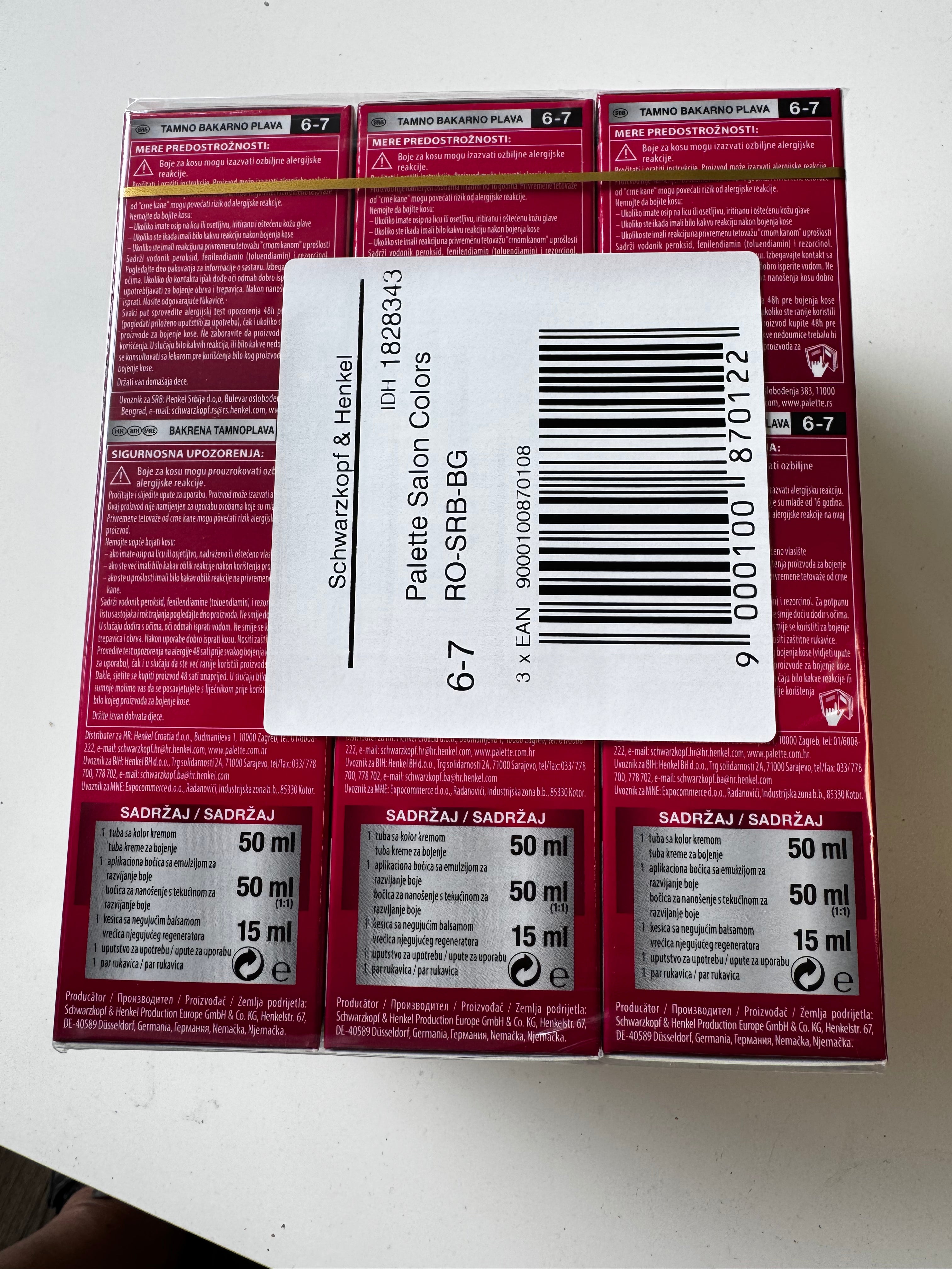 3er-Pack Schwarzkopf Palette SalonColors 6-7 (Dark Copper Blond / Dunkel-Kupferblond) – Restposten MHD überschritten