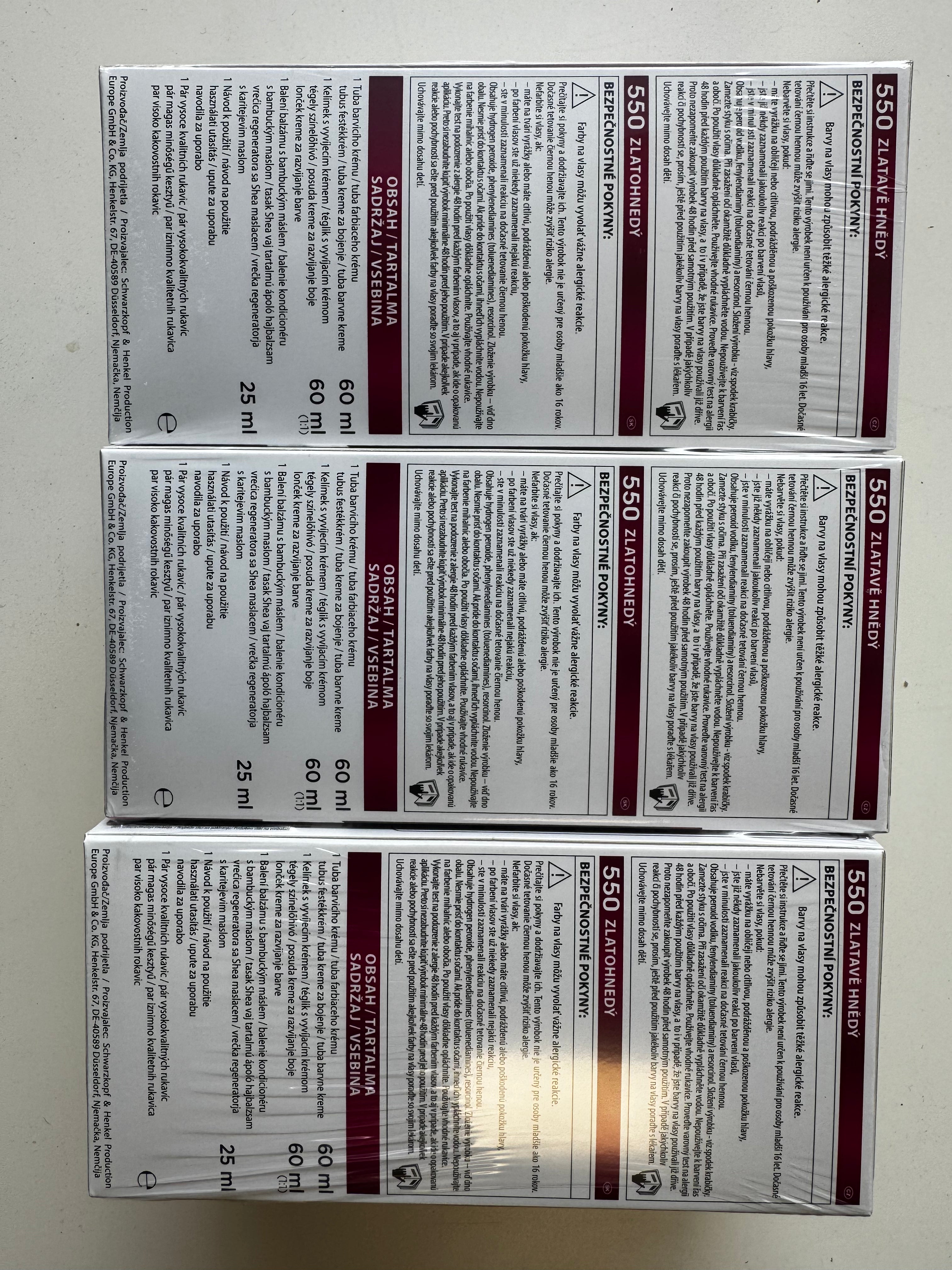 3er-Pack Schwarzkopf Color Mask 550 Golden Brown / Goldbraun (Restposten MHD überschritten)