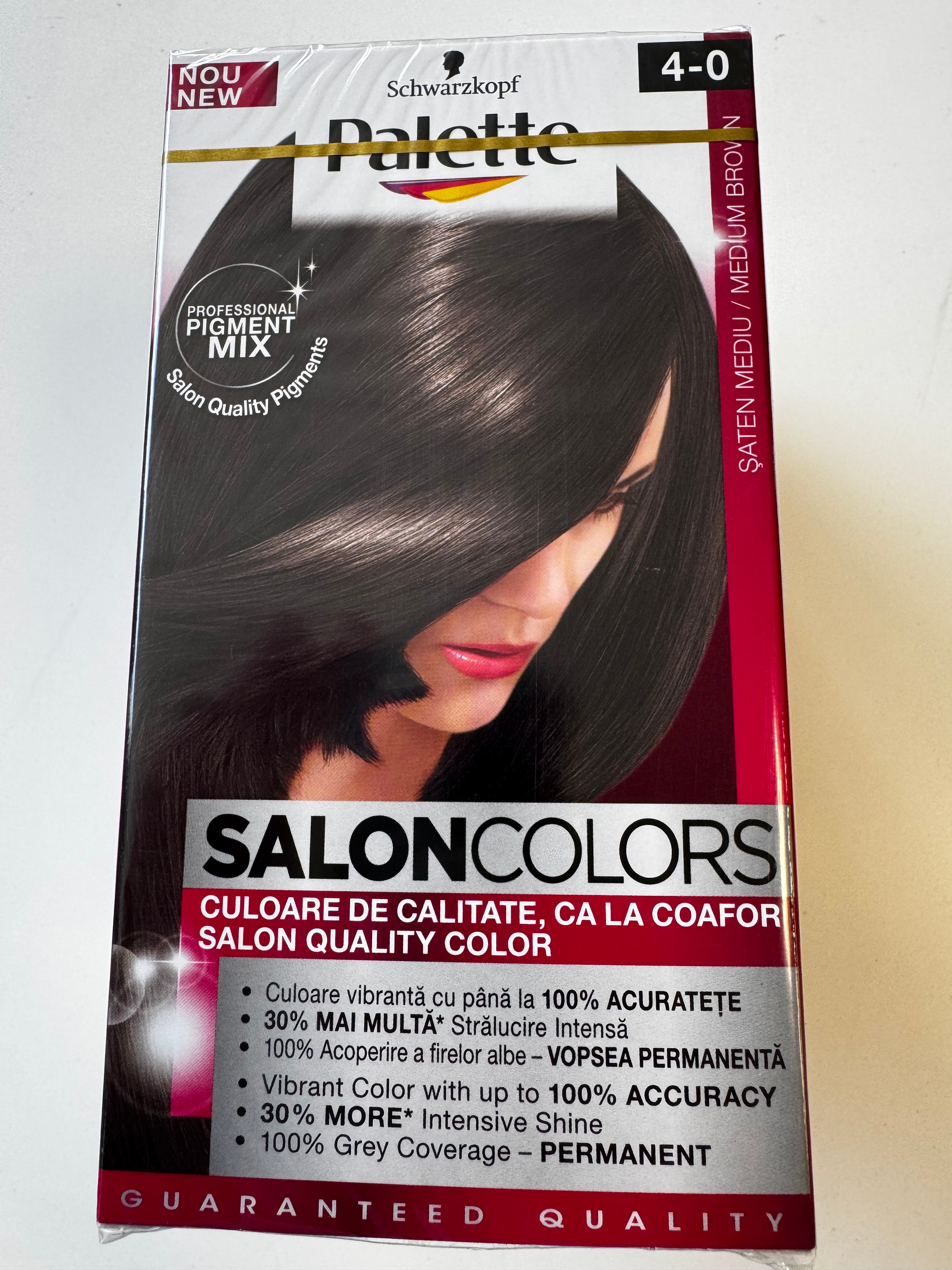 3er-Pack Schwarzkopf Palette SalonColors 4-0 Medium Brown / Mittelbraun (Restposten MHD überschritten)