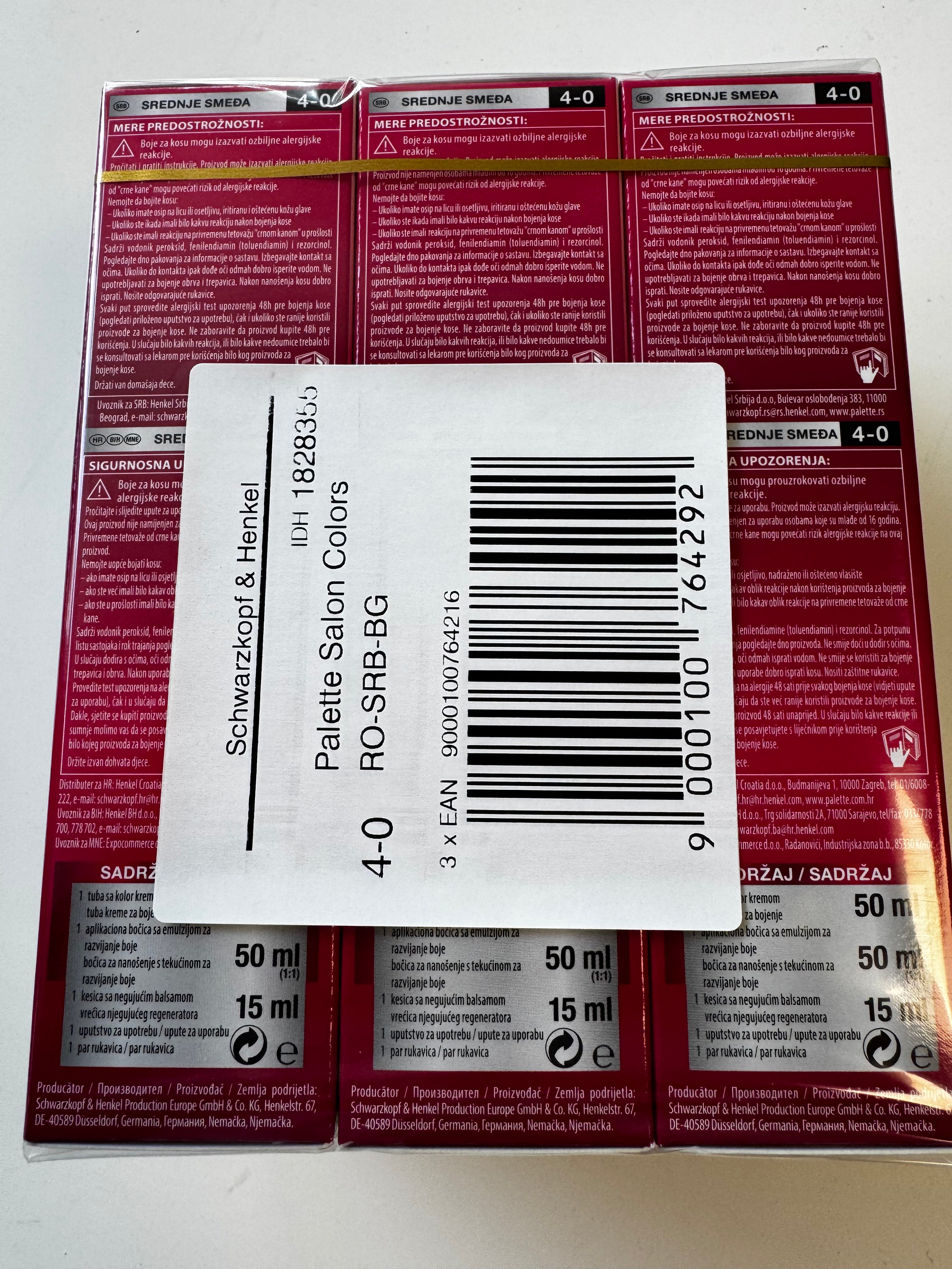 3er-Pack Schwarzkopf Palette SalonColors 4-0 Medium Brown / Mittelbraun (Restposten MHD überschritten)