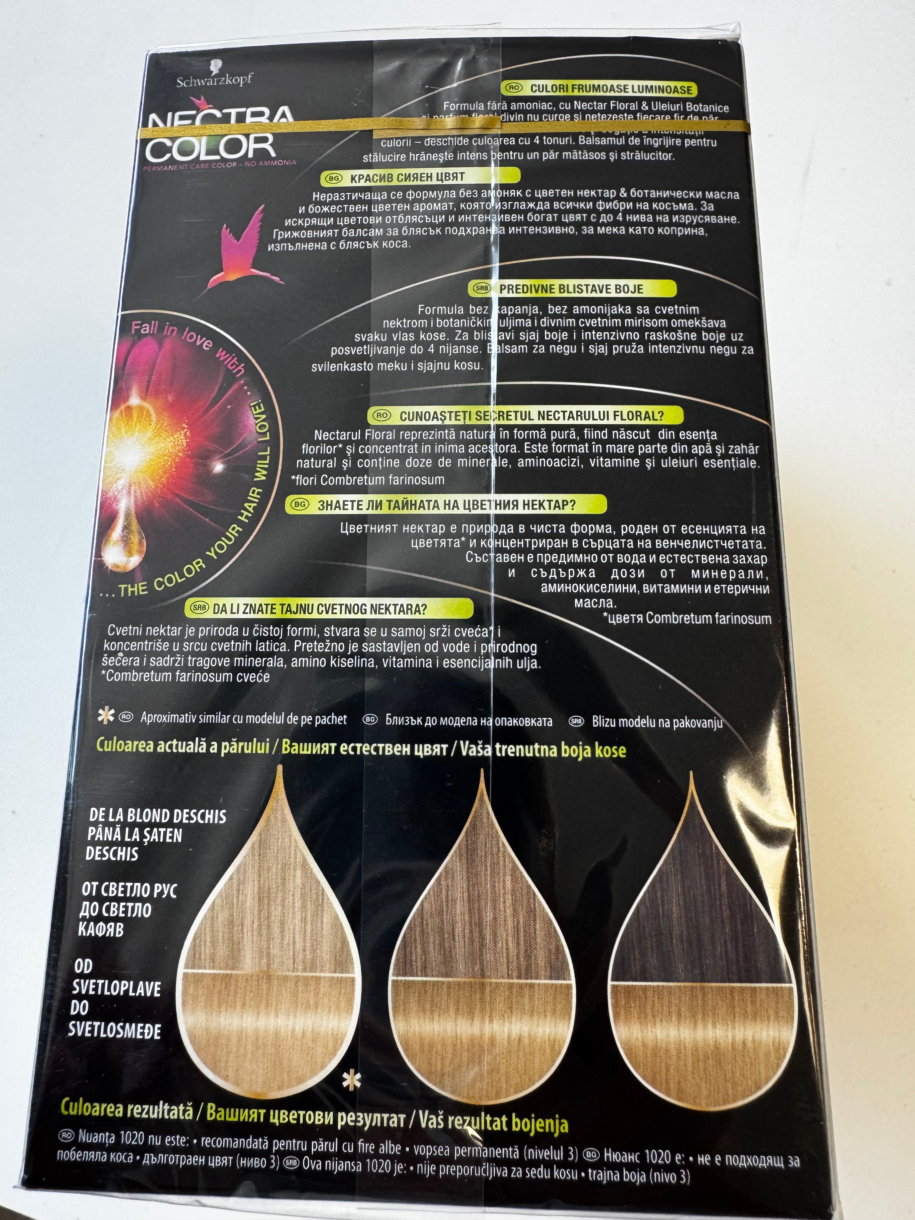 3er-Pack Schwarzkopf Nectra Color 1020 Light Pearl Blonde / Helles Perlblond (Restposten MHD überschritten)