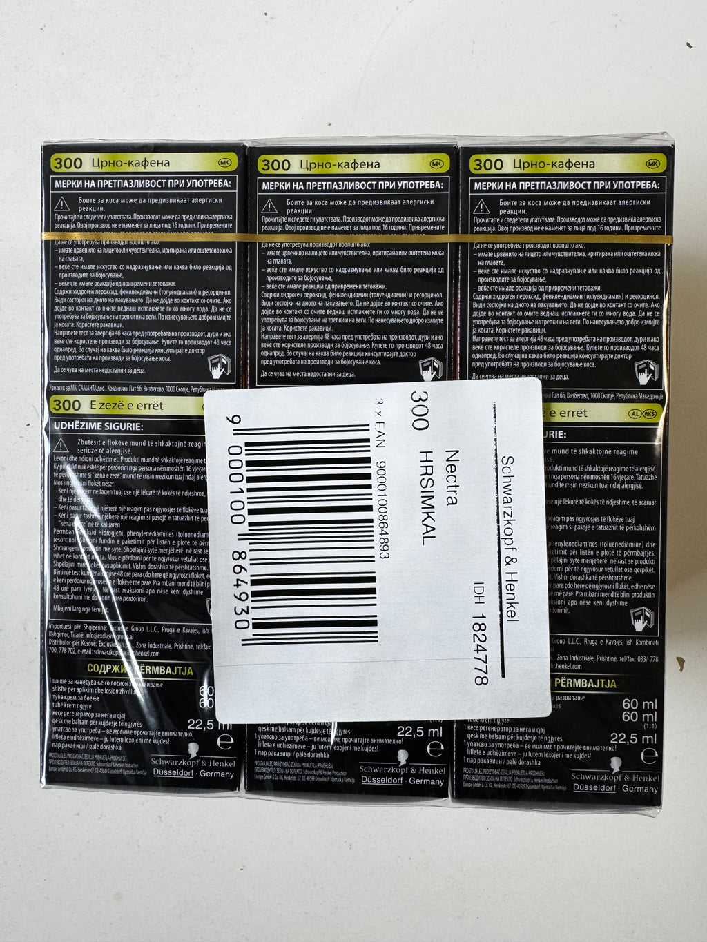 3er-Pack Schwarzkopf Nectra Color 300 Black Brown / Schwarzbraun (Restposten MHD überschritten)