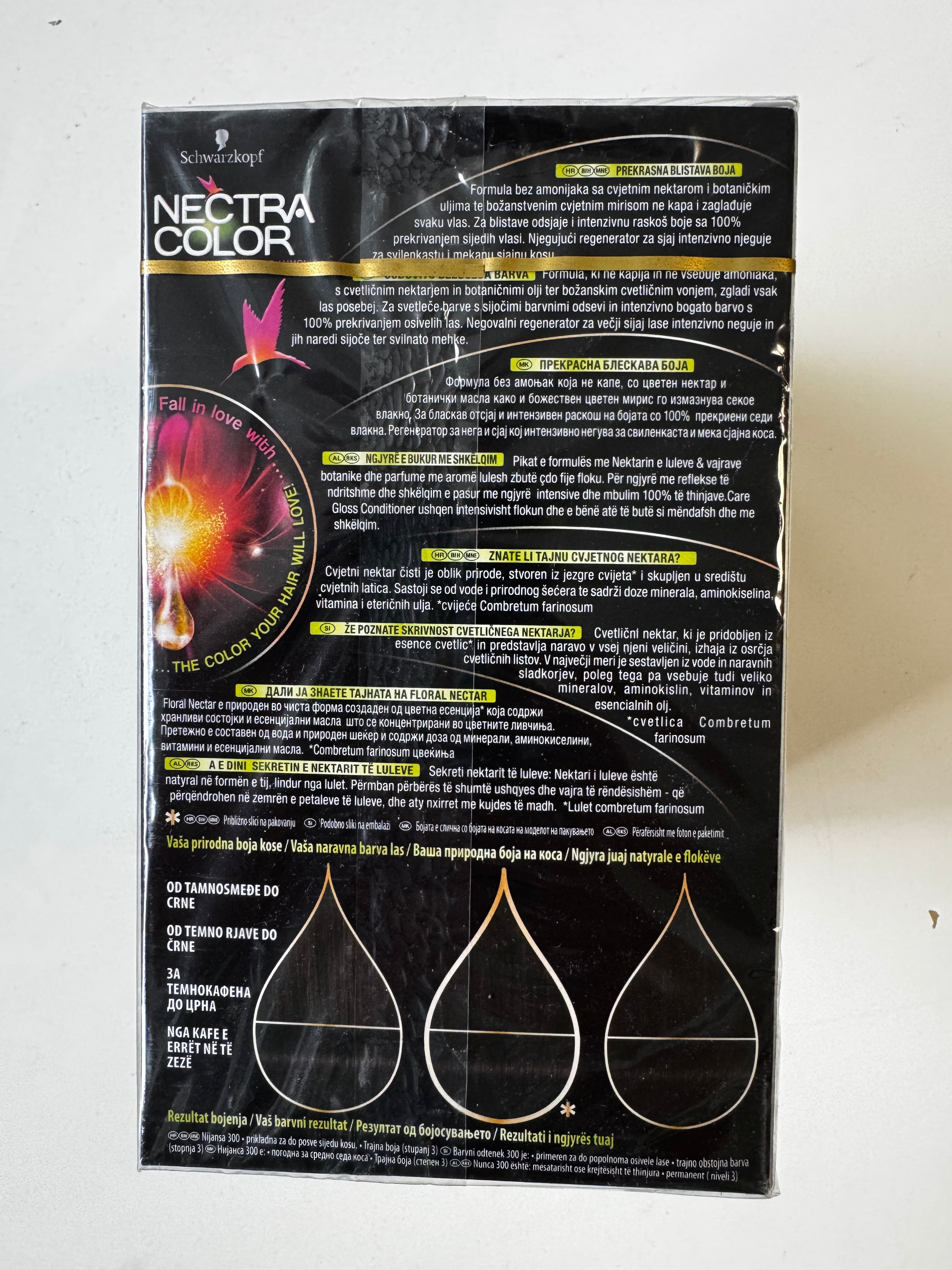 3er-Pack Schwarzkopf Nectra Color 300 Black Brown / Schwarzbraun (Restposten MHD überschritten)