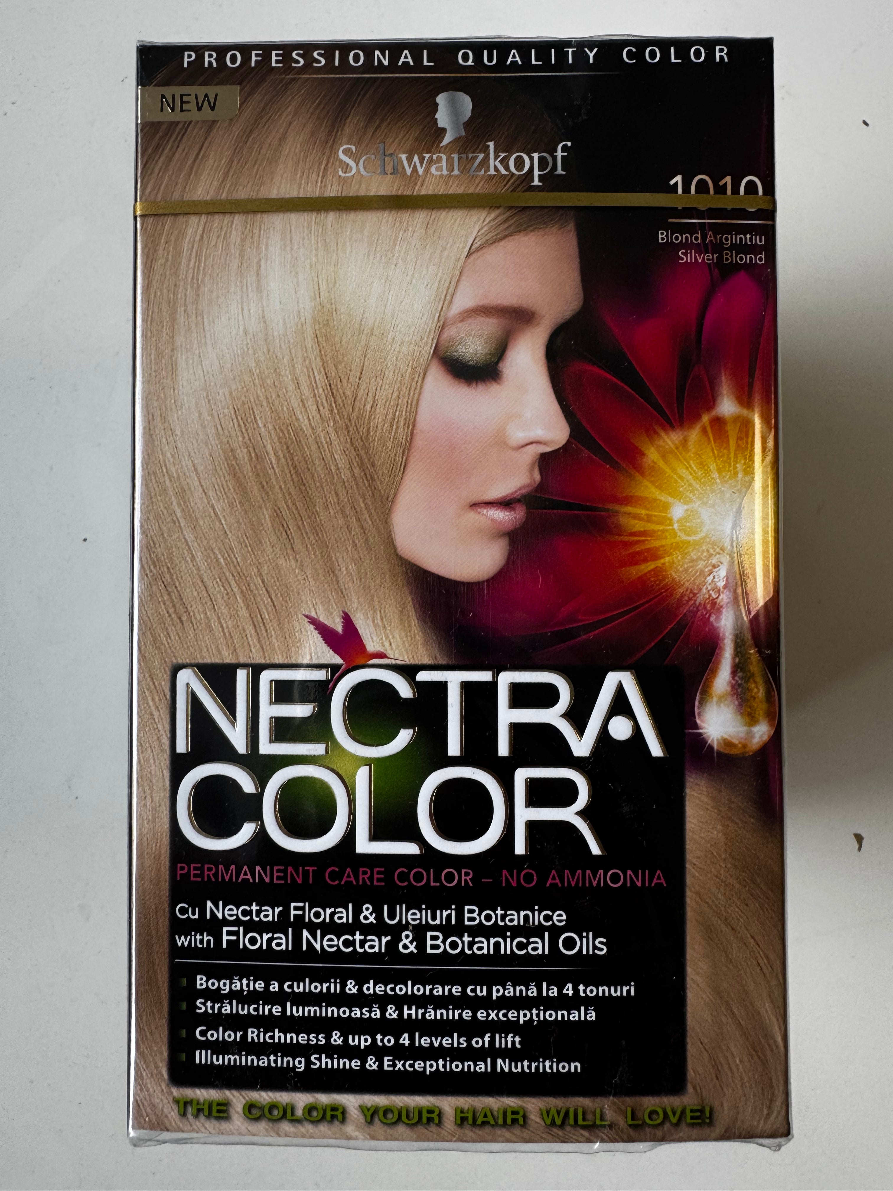 3er-Pack Schwarzkopf Nectra Color 1010 Silver Blond / Silberblond (Restposten MHD überschritten)