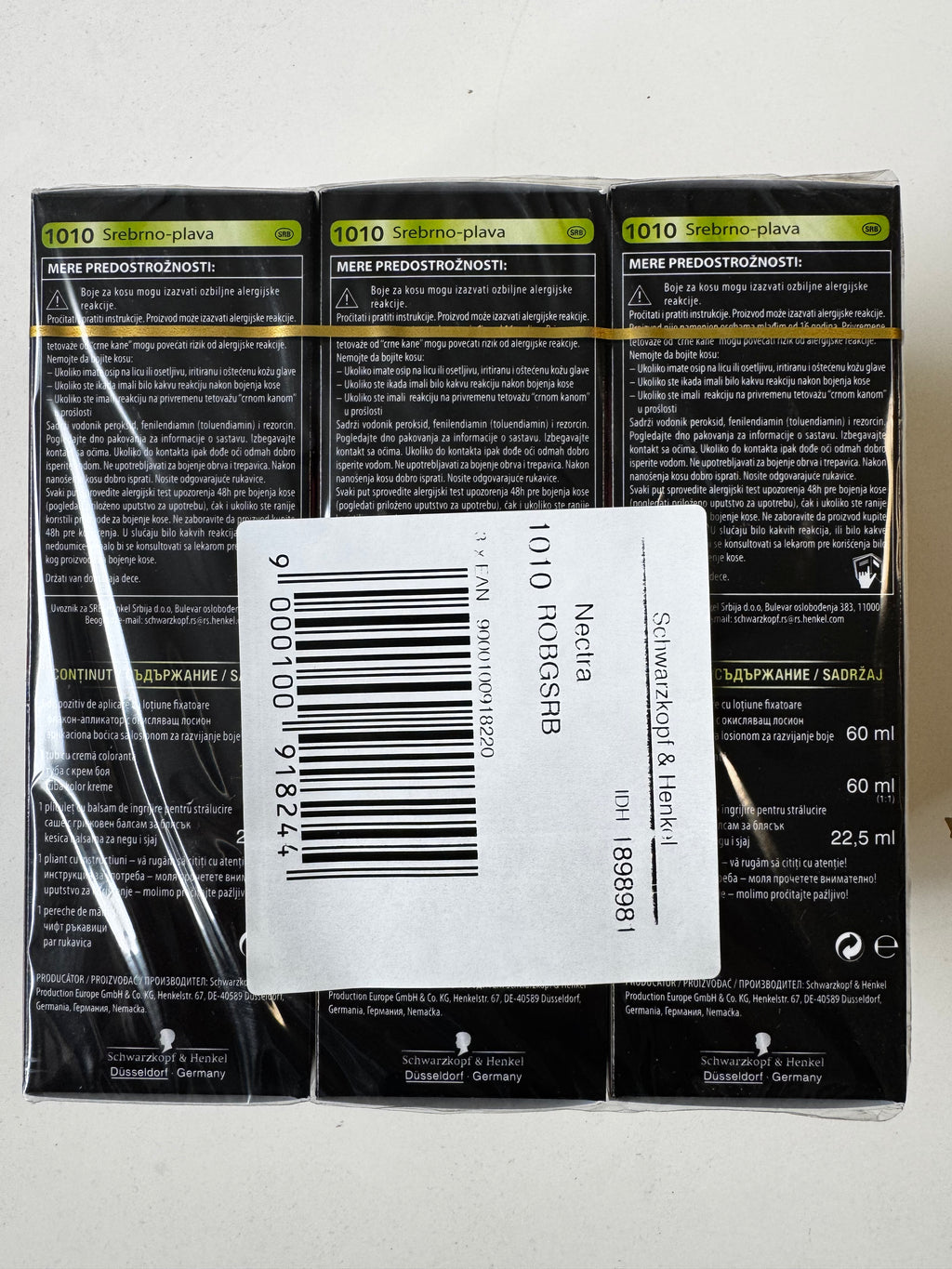 3er-Pack Schwarzkopf Nectra Color 1010 Silver Blond / Silberblond (Restposten MHD überschritten)