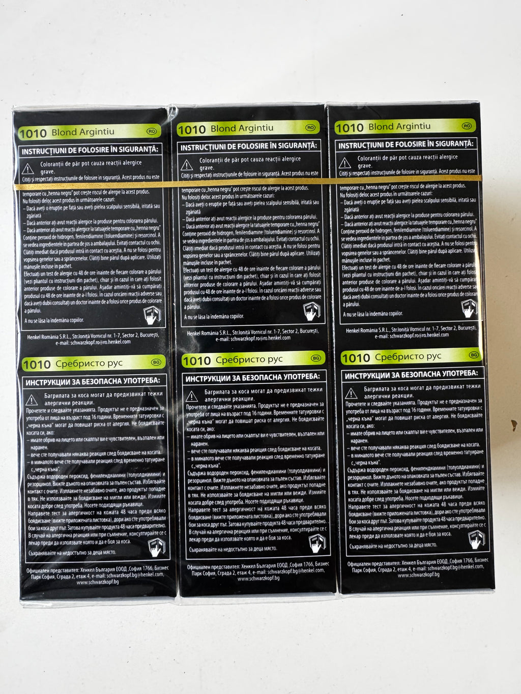 3er-Pack Schwarzkopf Nectra Color 1010 Silver Blond / Silberblond (Restposten MHD überschritten)