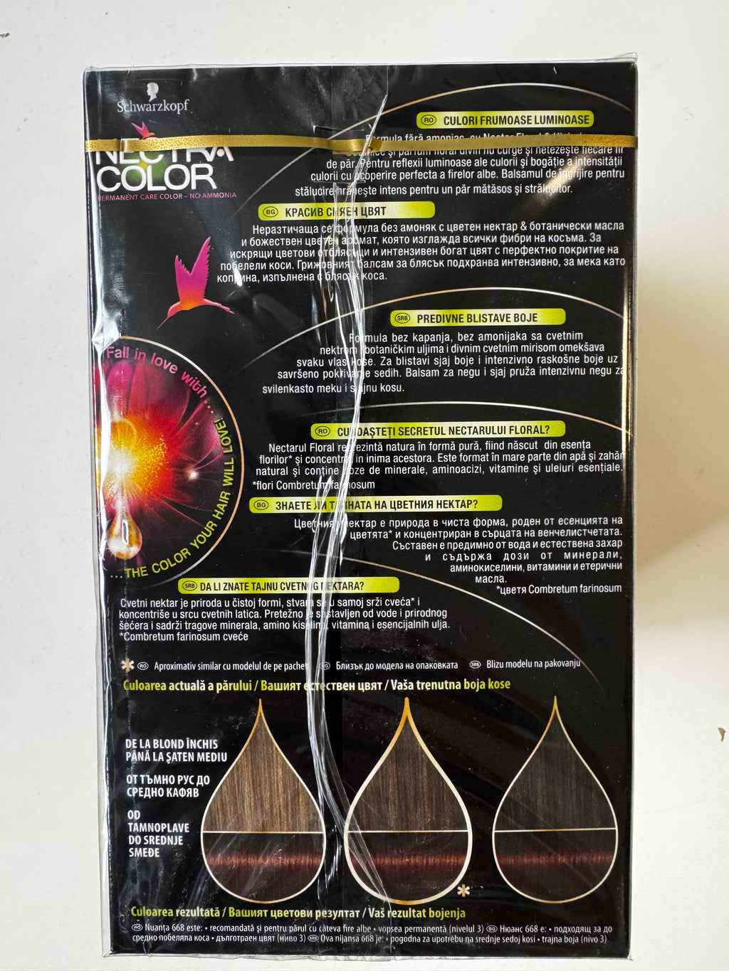 3er-Pack Schwarzkopf Nectra Color 668 Hazelnut / Haselnussbraun (Restposten MHD überschritten)