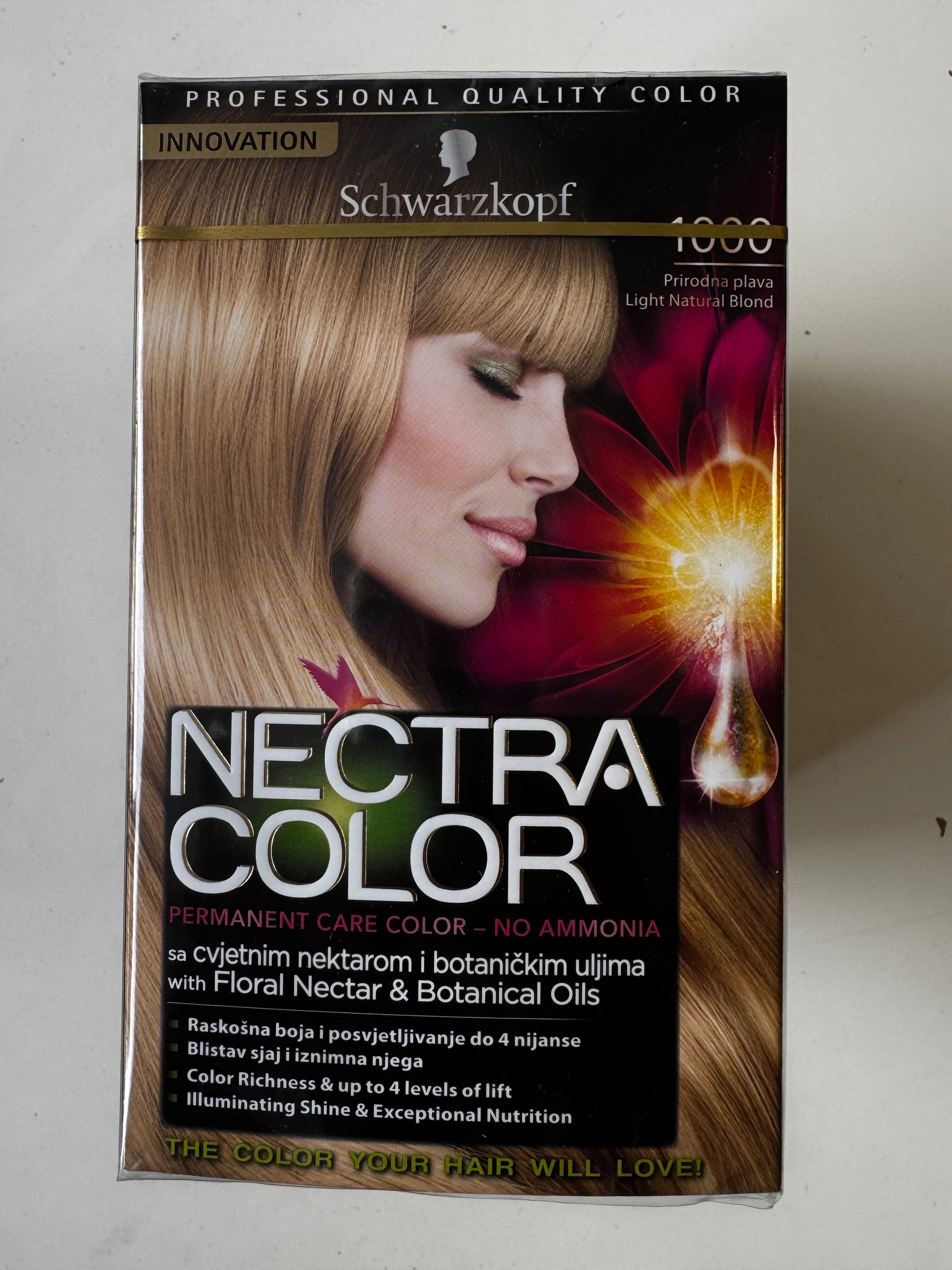 3er-Pack Schwarzkopf Nectra Color 1000 Light Natural Blond / Helles Naturblond (Restposten MHD überschritten)