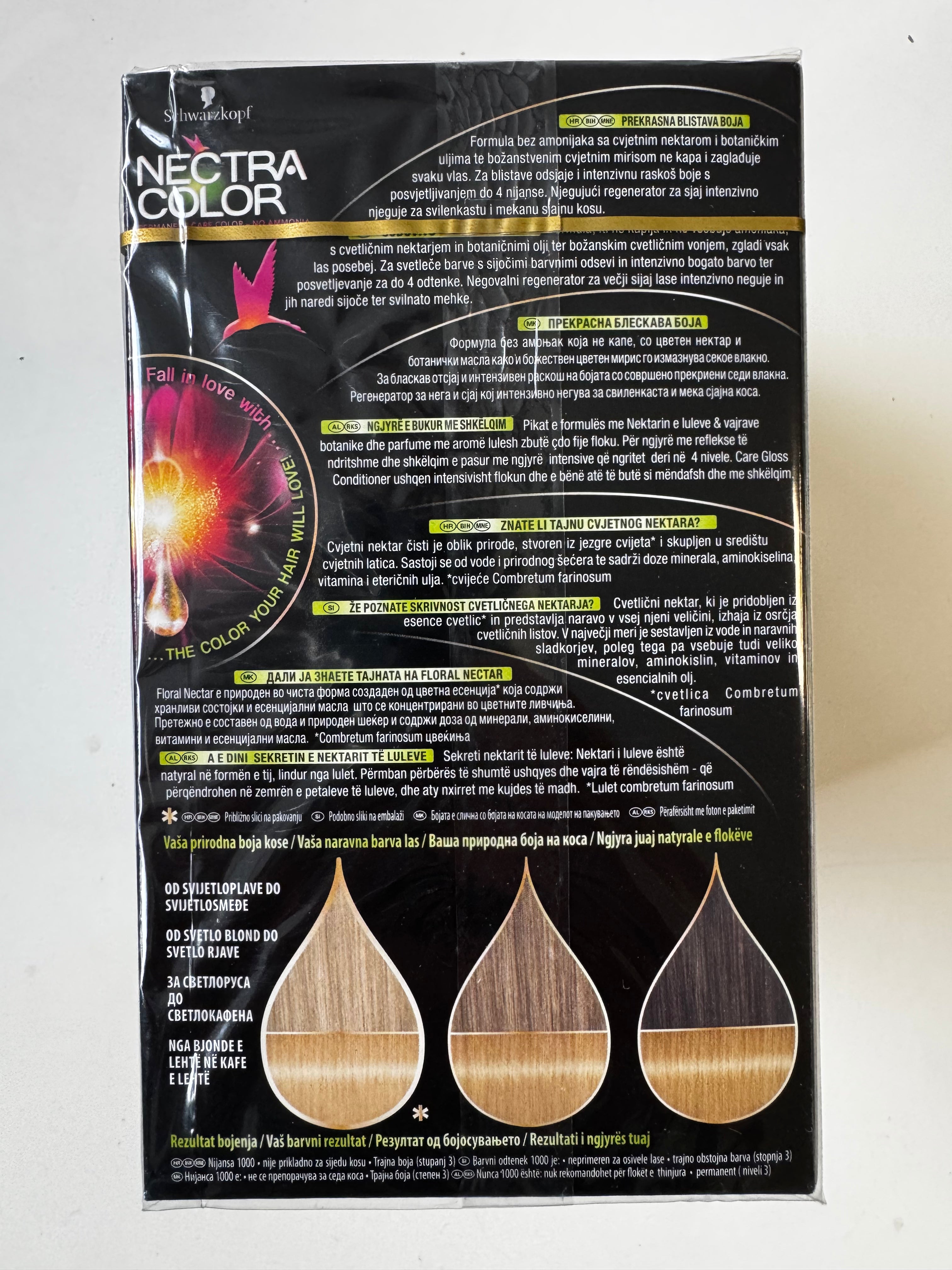 3er-Pack Schwarzkopf Nectra Color 1000 Light Natural Blond / Helles Naturblond (Restposten MHD überschritten)