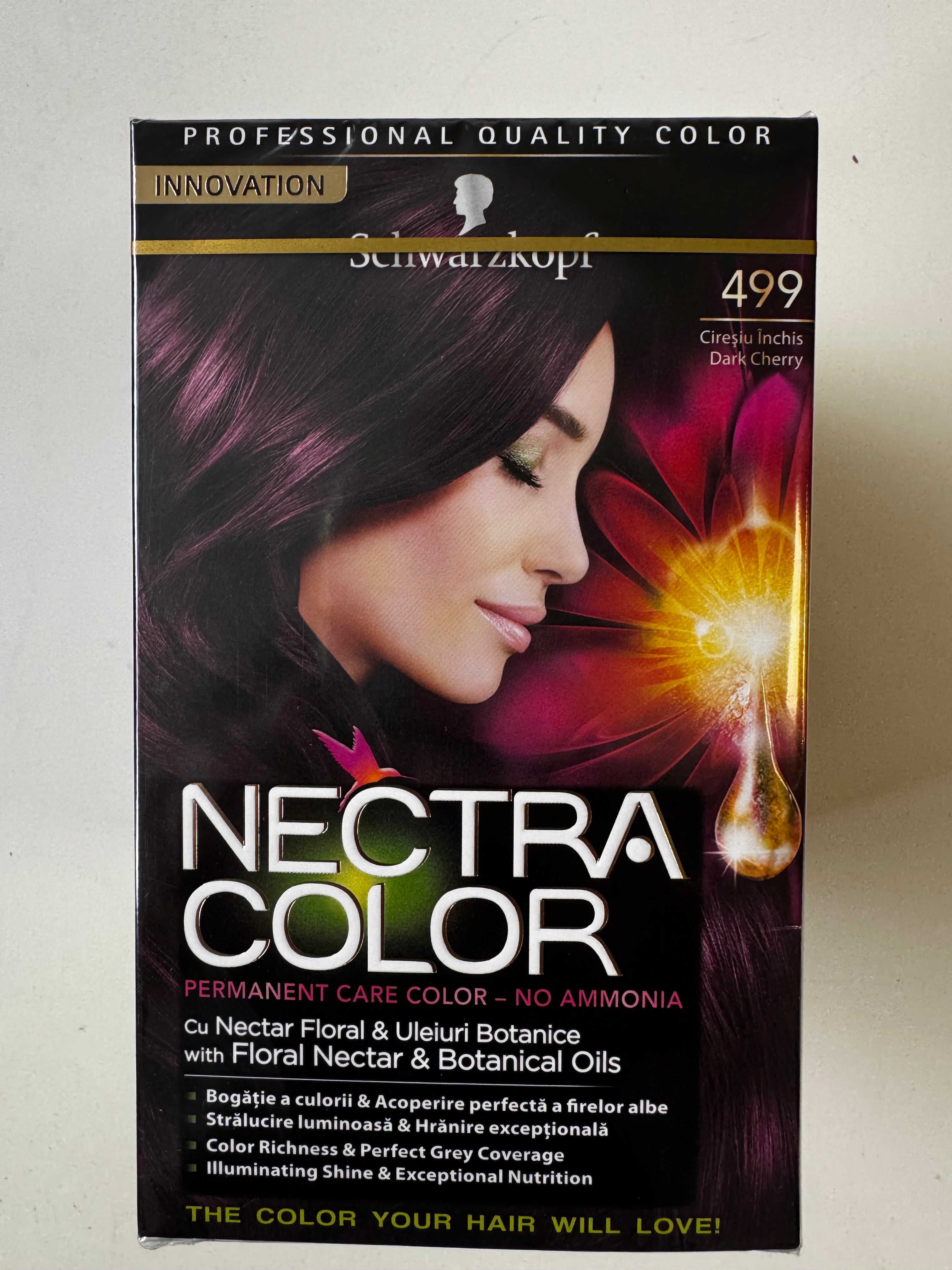 3er-Pack Schwarzkopf Nectra Color 499 Dark Cherry / Dunkelkirsche (Restposten MHD überschritten)