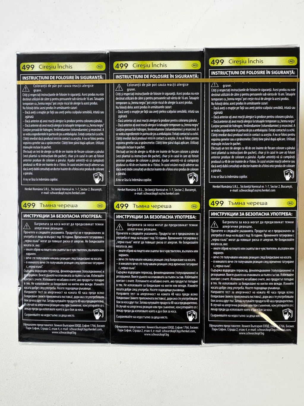 3er-Pack Schwarzkopf Nectra Color 499 Dark Cherry / Dunkelkirsche (Restposten MHD überschritten)