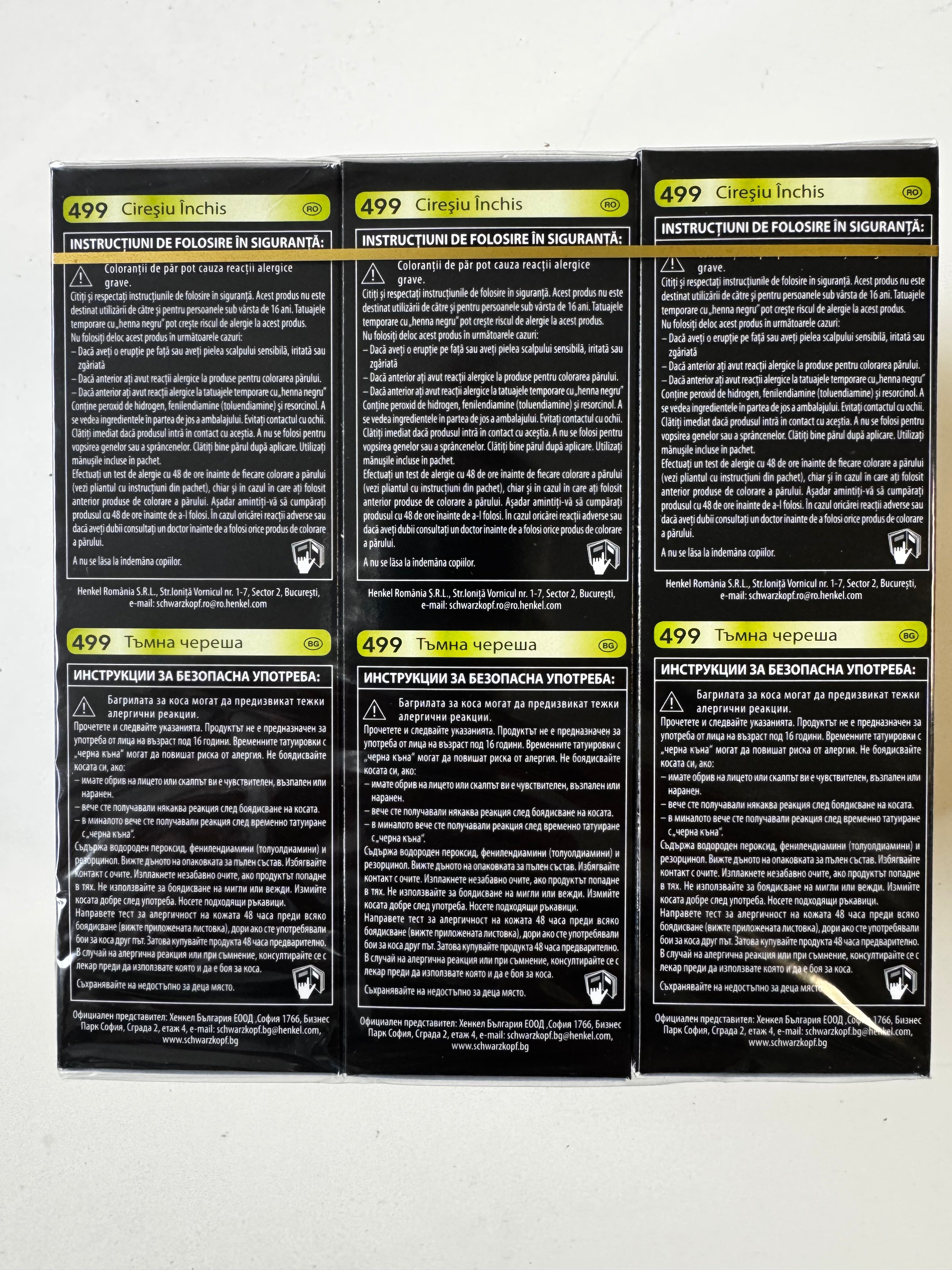 3er-Pack Schwarzkopf Nectra Color 499 Dark Cherry / Dunkelkirsche (Restposten MHD überschritten)